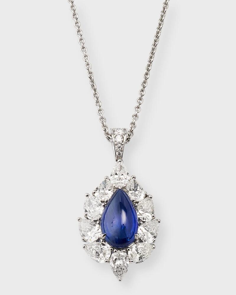 NM Estate Estate Platinum Burma Sapphire and Diamond Pendant Necklace Cover