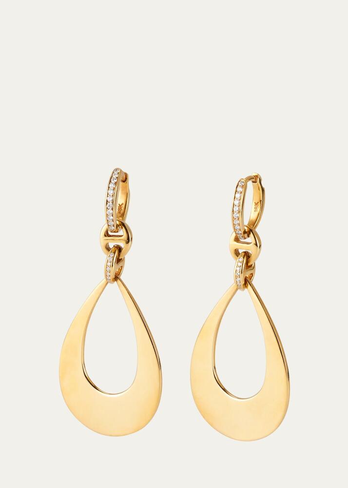 Hoorsenbuhs 18k Yellow Gold Drop Earrings with Diamond Clasps Cover