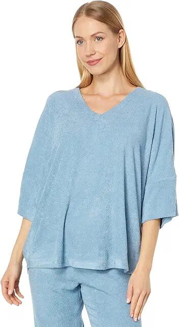 N by Natori Terry Lounge Top (Spa Blue) Women's Pajama Cover