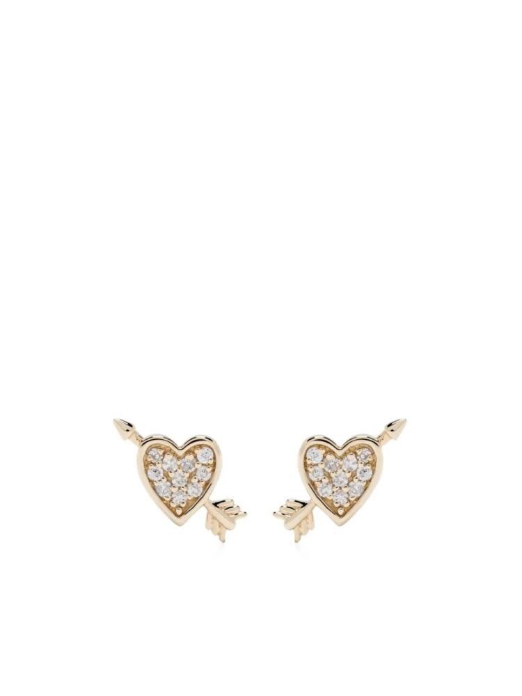 Adina Reyter 14kt yellow gold Heart and Arrow diamond stud earrings Cover