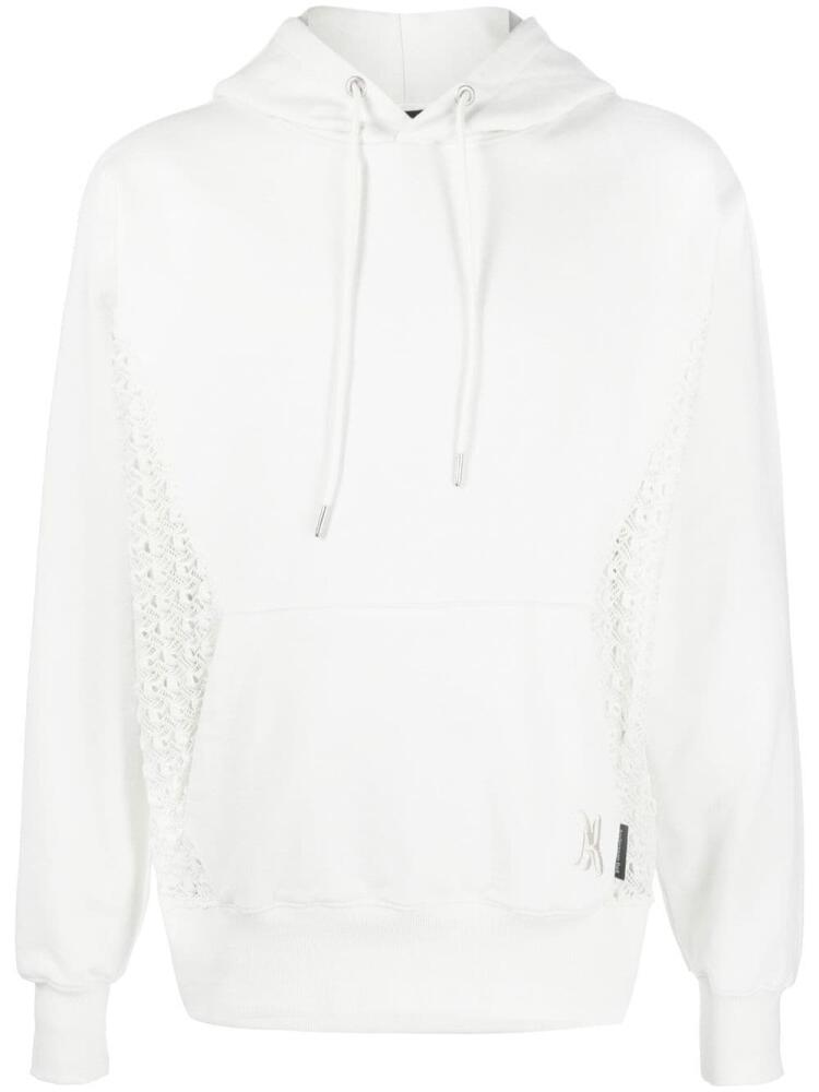 Andersson Bell lace-panel cotton hoodie - Neutrals Cover