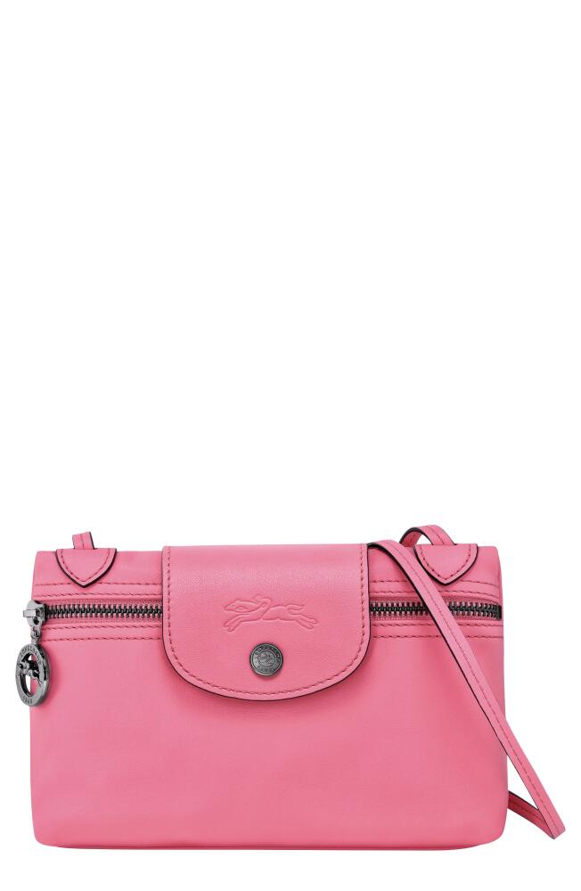 Longchamp Extra Small Le Pliage Leather Crossbody Bag in Pink Cover