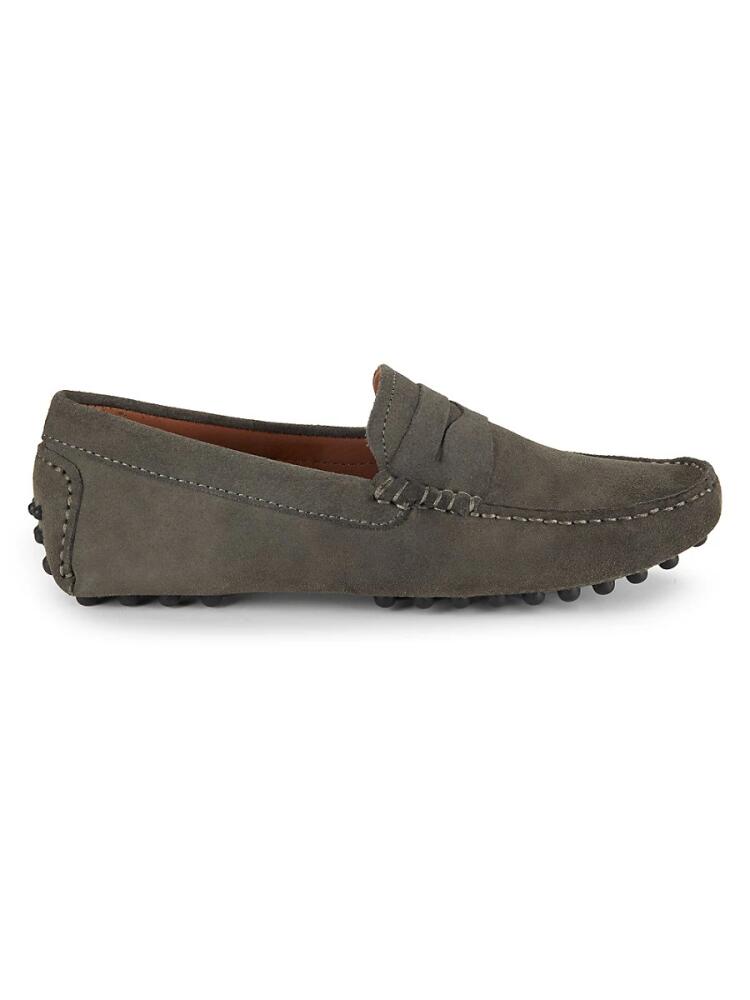 Massimo Matteo Men's Suede Driving Penny Loafers - Grey Cover