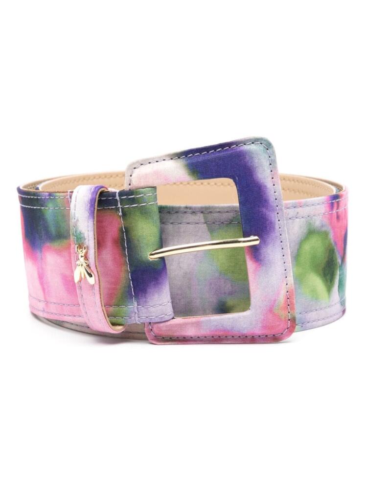 Patrizia Pepe watercolour-print buckled belt - Pink Cover