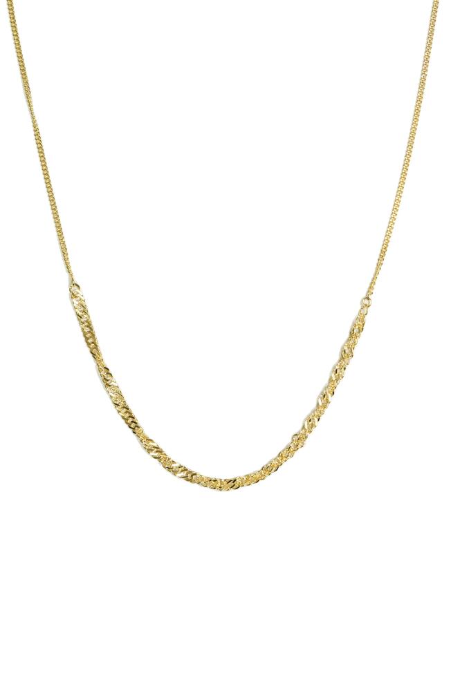 Argento Vivo Sterling Silver Frontal Chain Necklace in Gold Cover