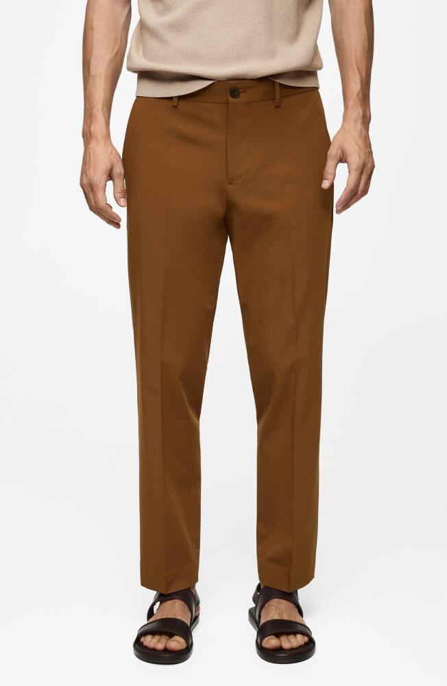 MANGO Stretch Slim Fit Pants in Burnt Orange Cover