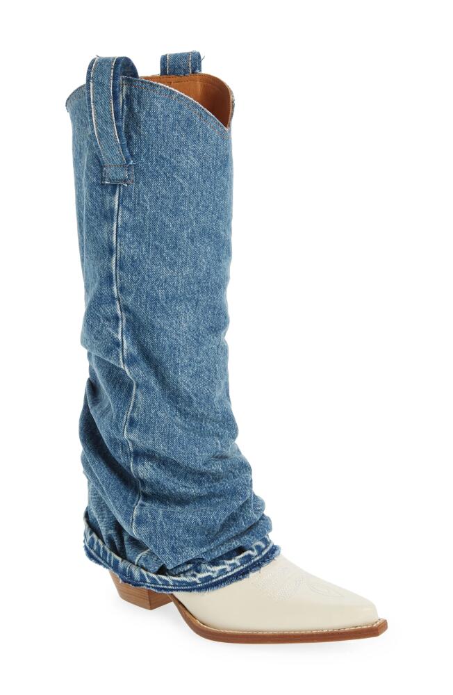 R13 Denim Sleeve Western Boot in Indigo Cover