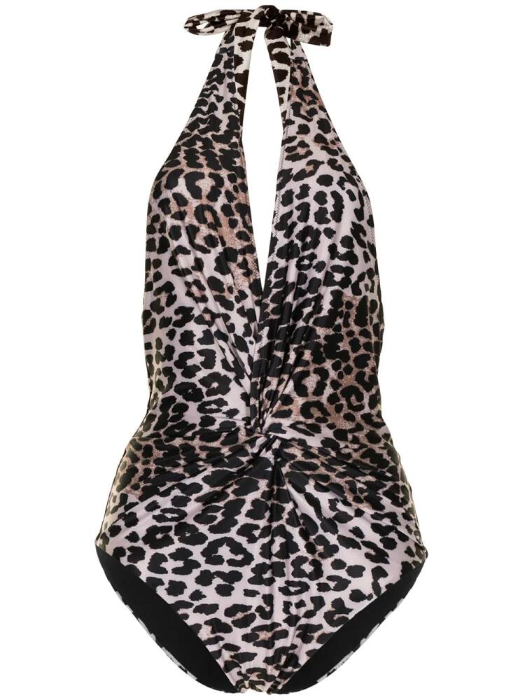 Duskii leopard-print halterneck swimsuit - Brown Cover