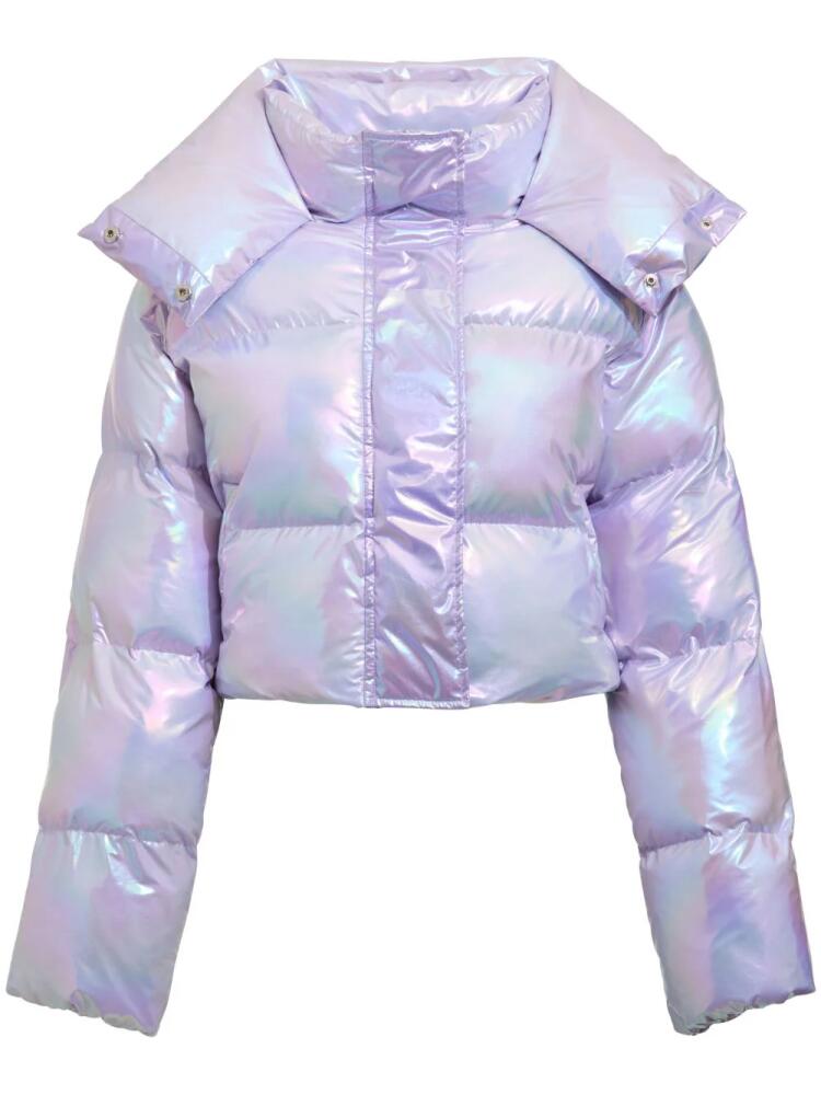 Unreal Fur Fractals holographic-effect padded jacket - Purple Cover