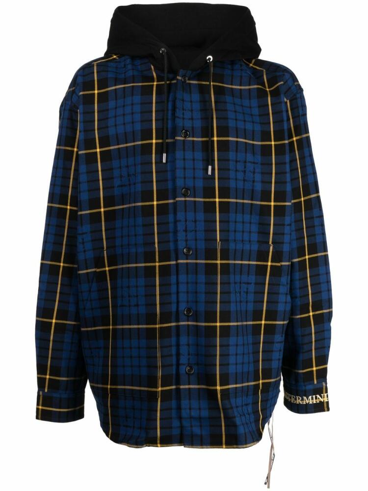 Mastermind World check-pattern hooded shirt jacket - Blue Cover