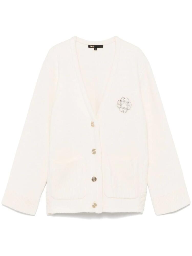 Maje Clover-patch cardigan - White Cover