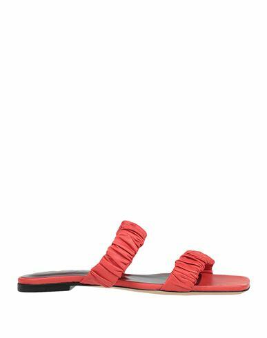 Staud Maya Ruched Sandal Woman Sandals Tomato red Goat skin Cover