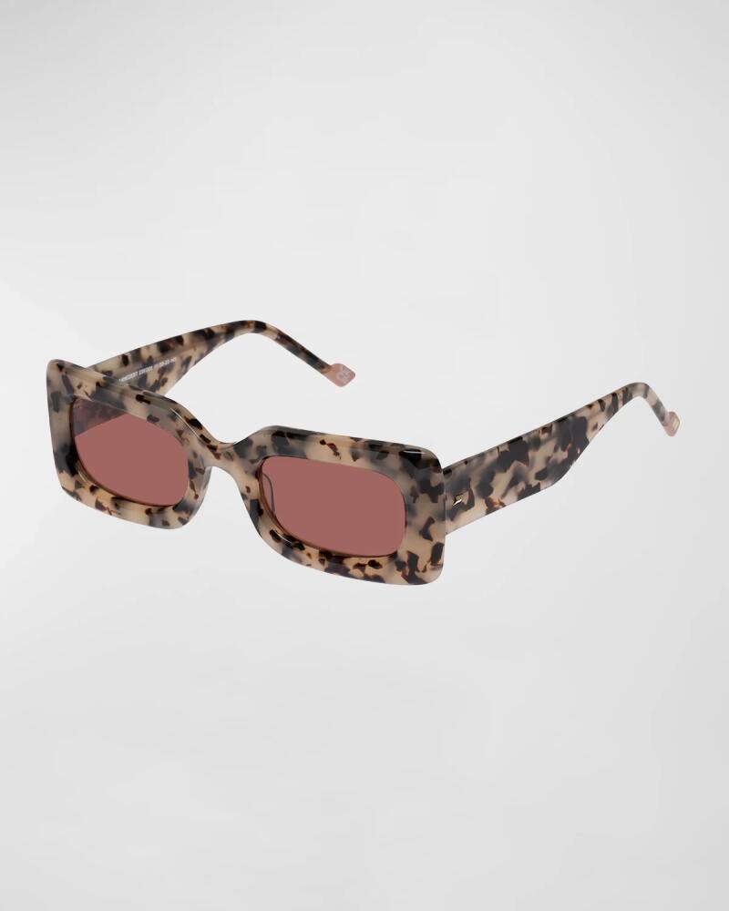 Le Specs DAMNEDEST Tortoise Acetate Rectangle Sunglasses Cover