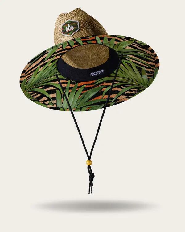 Hemlock Java Straw Lifeguard Hat in Tiger Palm Cover