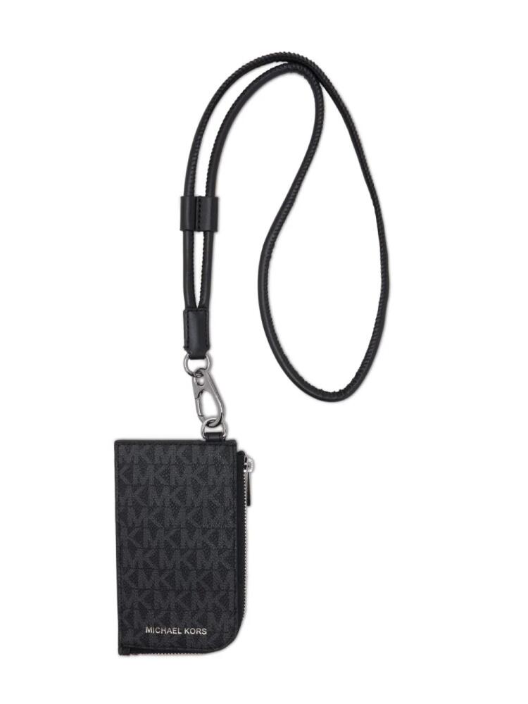 Michael Kors monogram-print canvas wallet - Black Cover