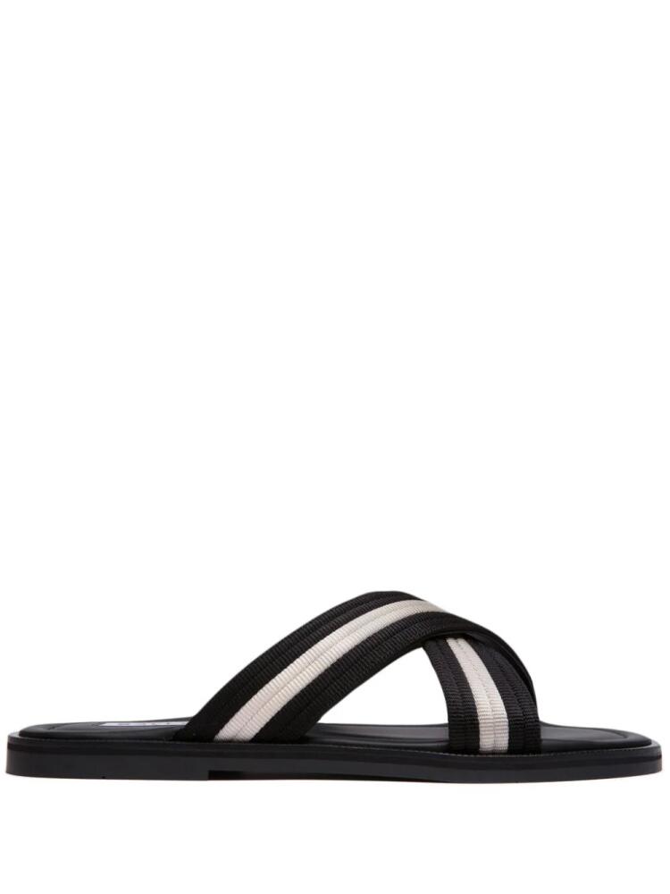 Bally crossover-straps leather sandals - Black Cover