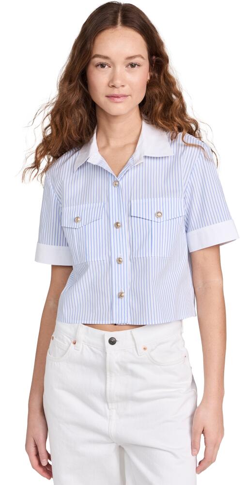 Generation Love Alida Pinstripe Shirt White/Light Blue Cover