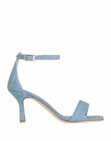 Luca Valentini Woman Sandals Light blue Leather, Textile fibers Cover