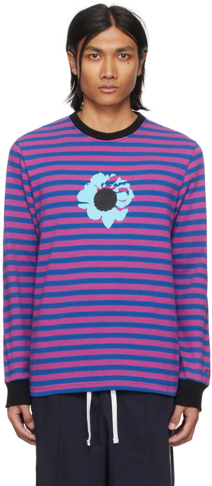 Noah Pink & Blue The Cure Striped Long Sleeve T-Shirt Cover