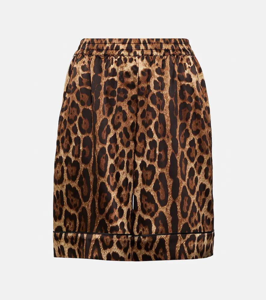 Dolce & Gabbana Leopard-print silk miniskirt Cover