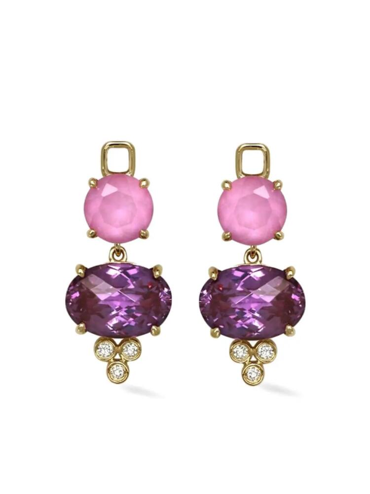 Lark & Berry 14kt yellow gold sapphire and diamond drop earrings Cover