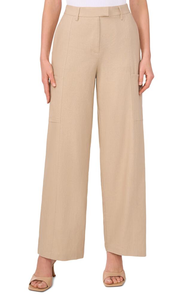 halogen(r) Linen Blend Straight Leg Pants in Oxford Beige Cover