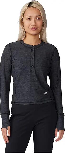 Mountain Hardwear Chillaction Long Sleeve Crew (Black Heather) Women's Clothing Cover