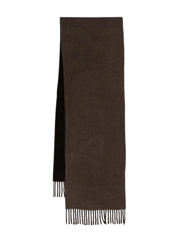 Polo Ralph Lauren fringed logo-print scarf - Brown Cover