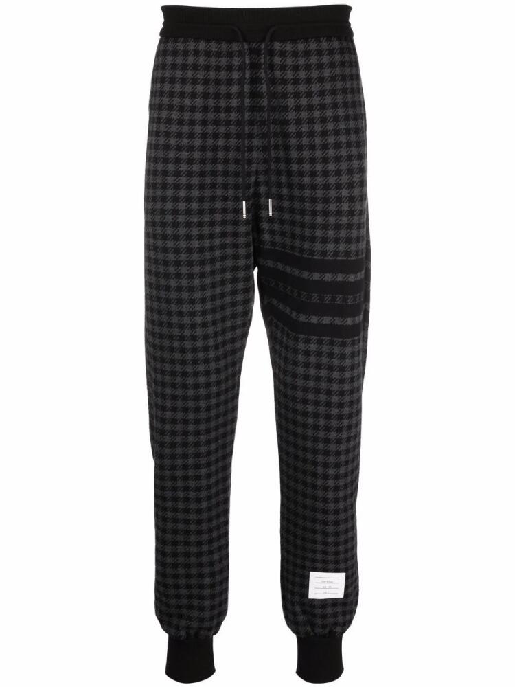 Thom Browne houndstooth-check track pants - Black Cover