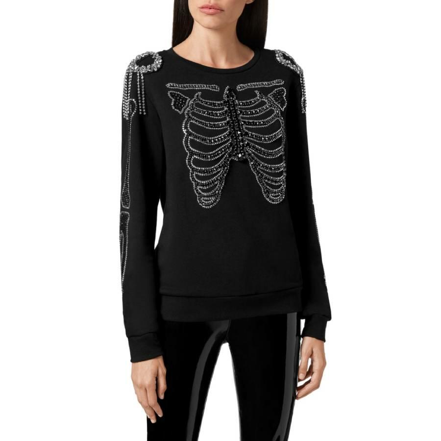 Philipp Plein Crystal Skeleton Embroidered Sweatshirt Cover