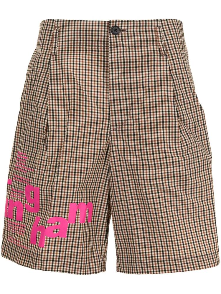 Kolor plaid-check pattern shorts - Multicolour Cover