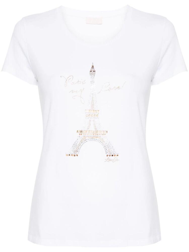 LIU JO rhinestoned T-shirt - White Cover