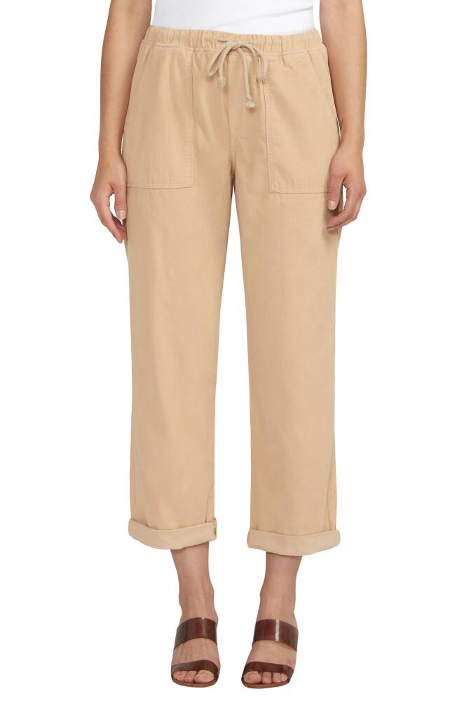 JAG Relaxed Fit Cotton Corduroy Ankle Drawstring Pants in Humus Cover