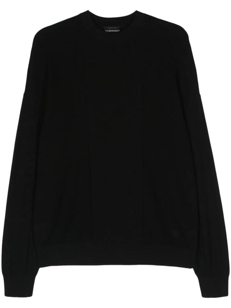 Emporio Armani ribbed cotton jumper - Black Cover