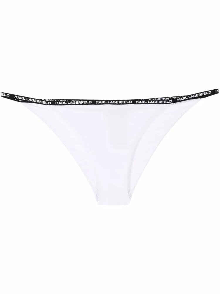 Karl Lagerfeld logo-waist slip-on bikini briefs - White Cover