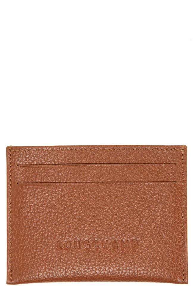 Longchamp Le Foulonné Leather Card Case in Caramel Cover