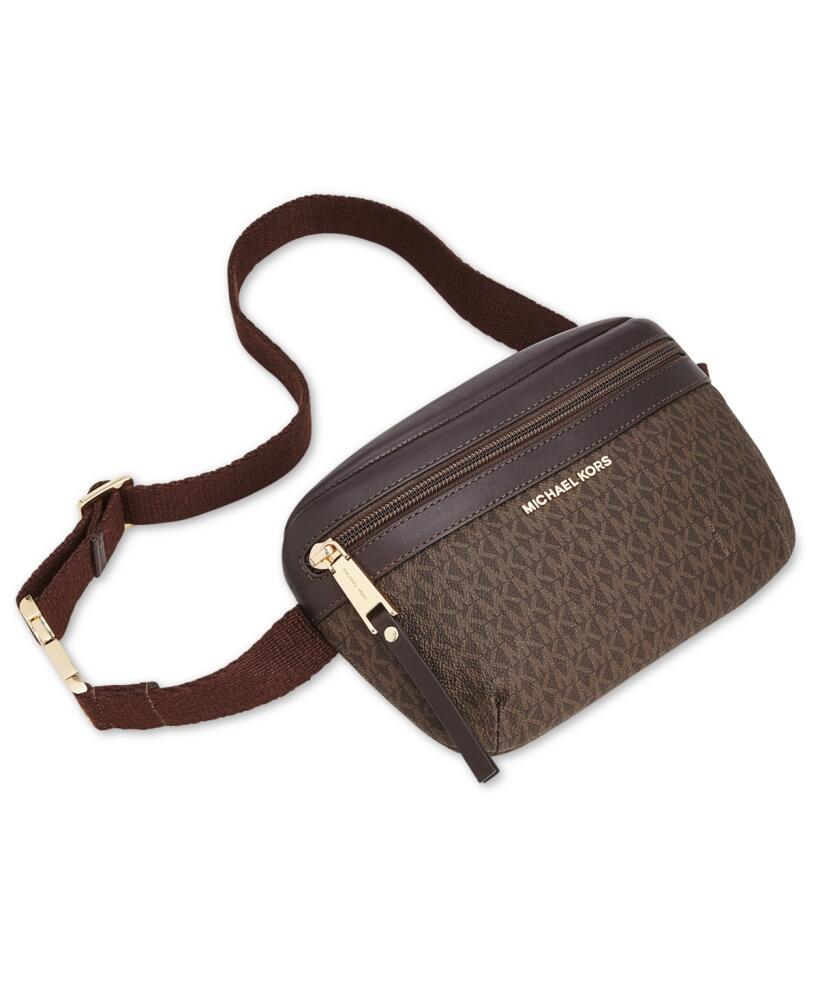 Michael Michael Kors Logo Fanny Pack, Created for Macy's - Brown Logo/Gold Cover