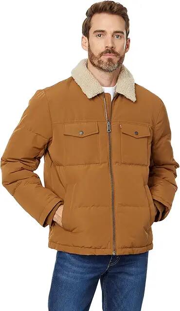 Levi's(r) Quilted Woodsman W Sherpa Lined Collar (Brown) Men's Jacket Cover