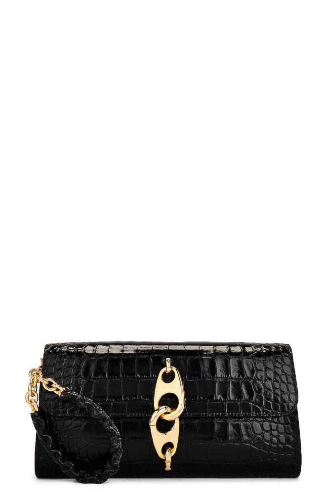 TOM FORD Stamped Croc Carine Wristlet Clutch in Black Cover