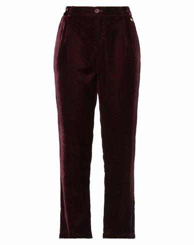 Rebel Queen Woman Pants Burgundy Viscose, Polyamide Cover