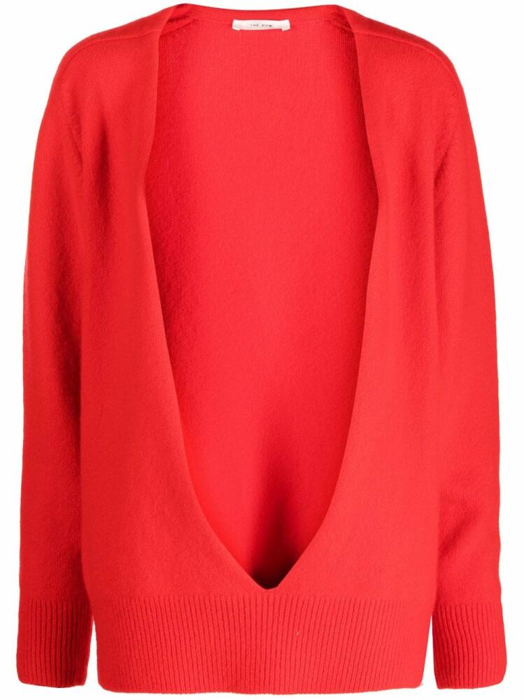 The Row open-front cashmere jumper - Red Cover