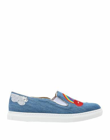 Charlotte Olympia Woman Sneakers Slate blue Soft Leather, Textile fibers Cover