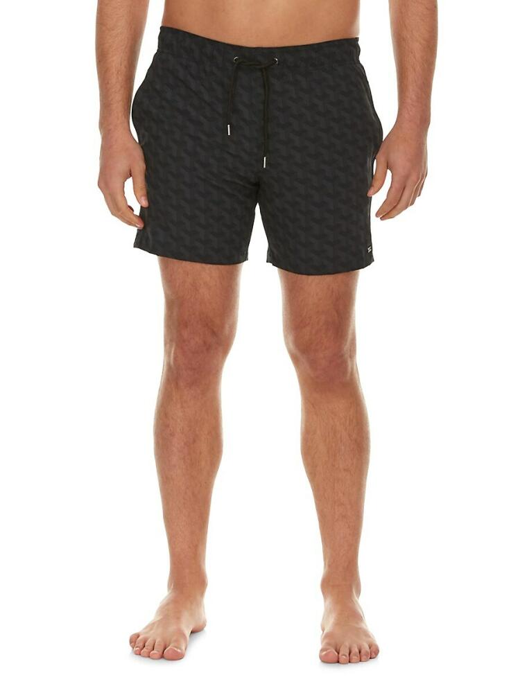 Harmonqlo Men's Bell Geometric Print Swim Shorts - Black Cover