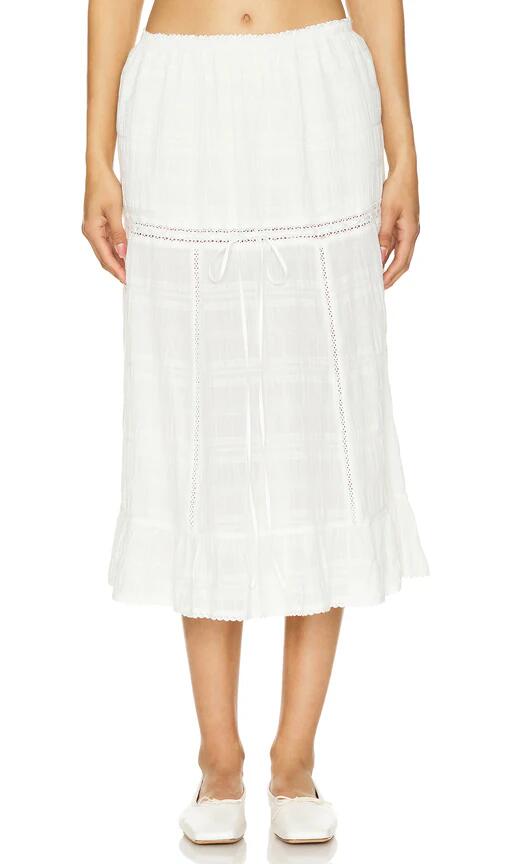 LOBA Valeria Midi Skirt in Ivory Cover