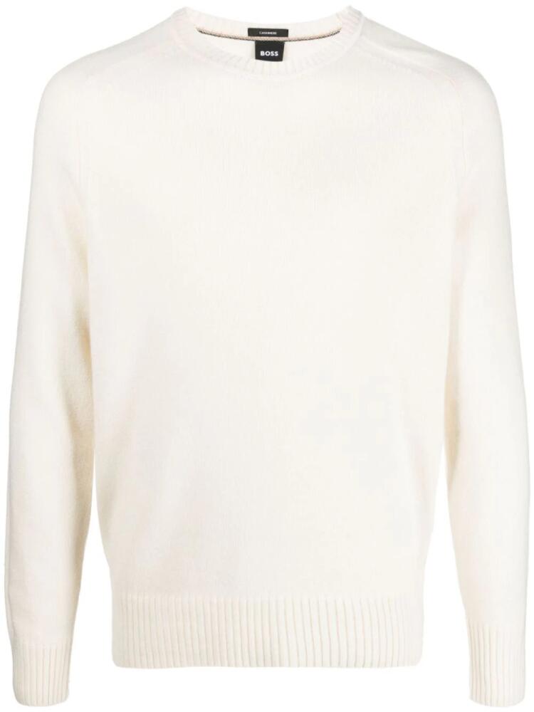 BOSS ribbed-knit cashmere jumper - White Cover