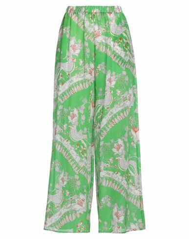 Pucci Woman Pants Green Cotton, Silk Cover