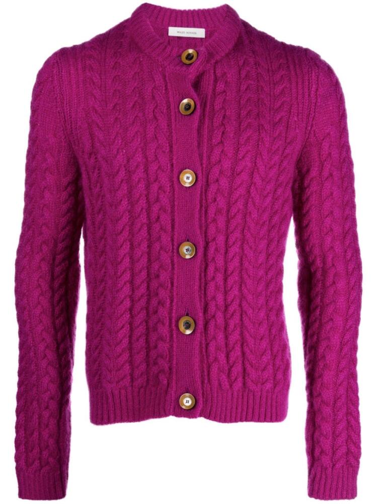 Wales Bonner Liberty cable-knit cardigan - Pink Cover