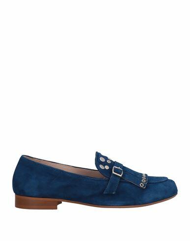 Paola Ferri Woman Loafers Blue Soft Leather Cover