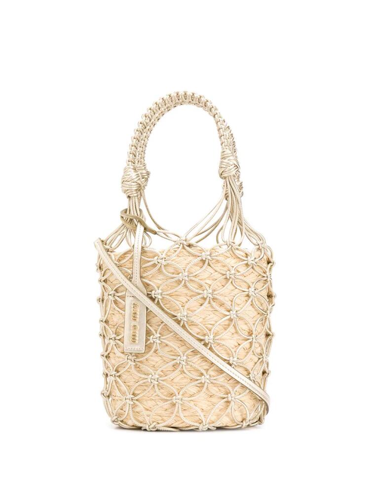 Miu Miu woven bucket bag - Gold Cover