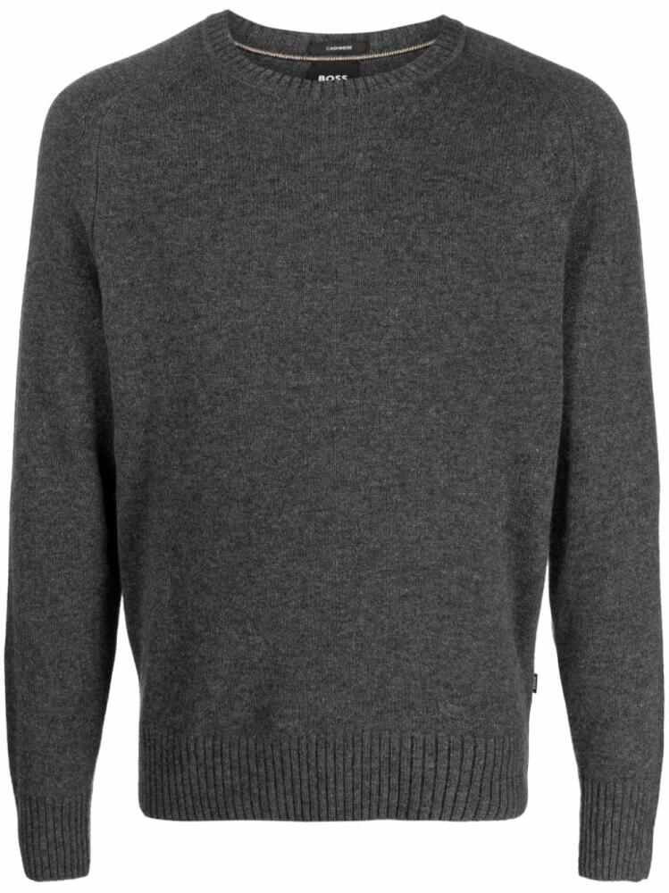 BOSS crew neck cashmere jumper - Grey Cover